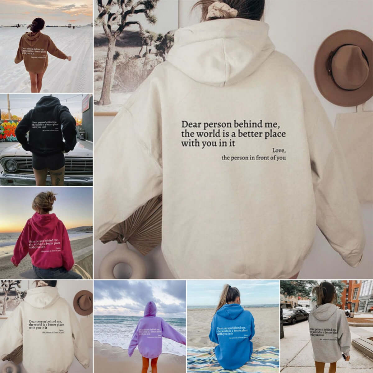 Ever Trend Haus Dear Person Behind Me, the World is A Better Place, with you in it Cozy Hoodie Products