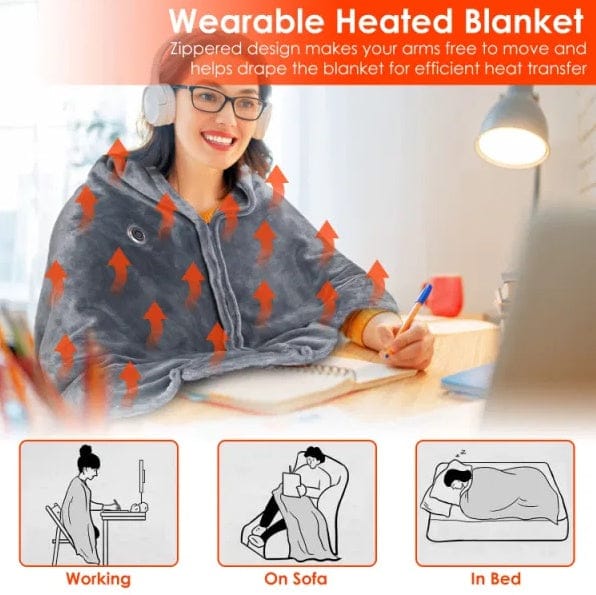 Ever Trend Haus Grey USB Heated Shawl Wraps usb heated shawl wrap