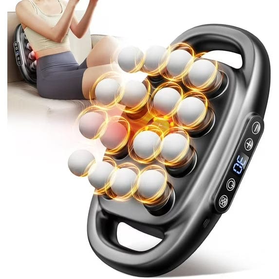 Muscle relaxation massager with ergonomic handle and multiple vibration settings for deep tissue tension relief