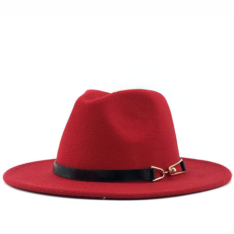 Ever Trend Haus Red / M Fedora British Vintage Ladies Woolen Hat Products