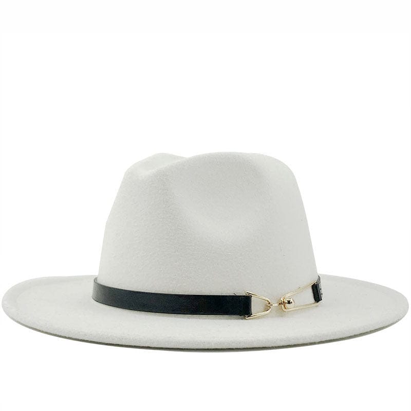 Ever Trend Haus White / M Fedora British Vintage Ladies Woolen Hat Products