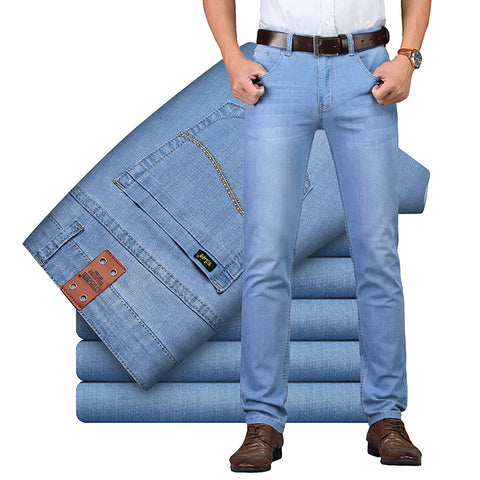 Light Blue Denim Straight Trousers for Youth