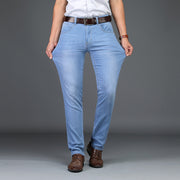 Light Blue Denim Straight Trousers for Youth