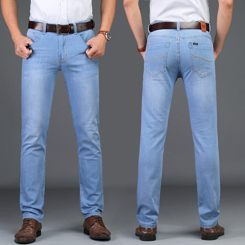 Light Blue Denim Straight Trousers for Youth