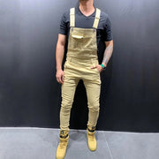 Youth Overalls Straight Trousers with Denim Suspenders