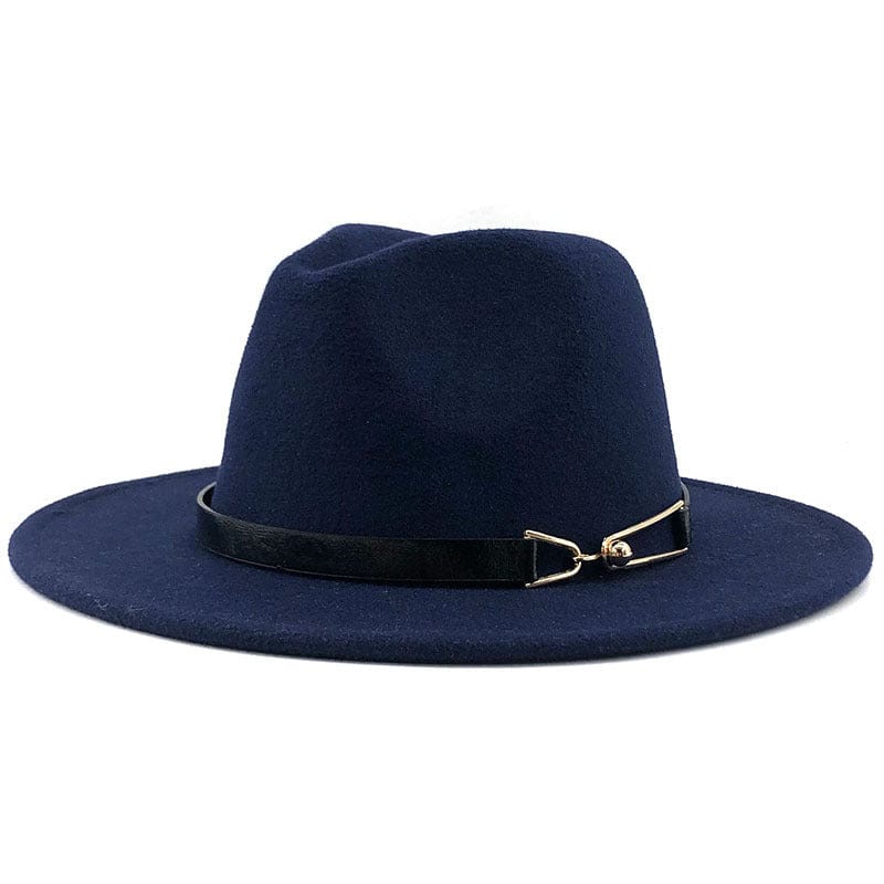 Ever Trend Haus Navy Blue / M Fedora British Vintage Ladies Woolen Hat Products