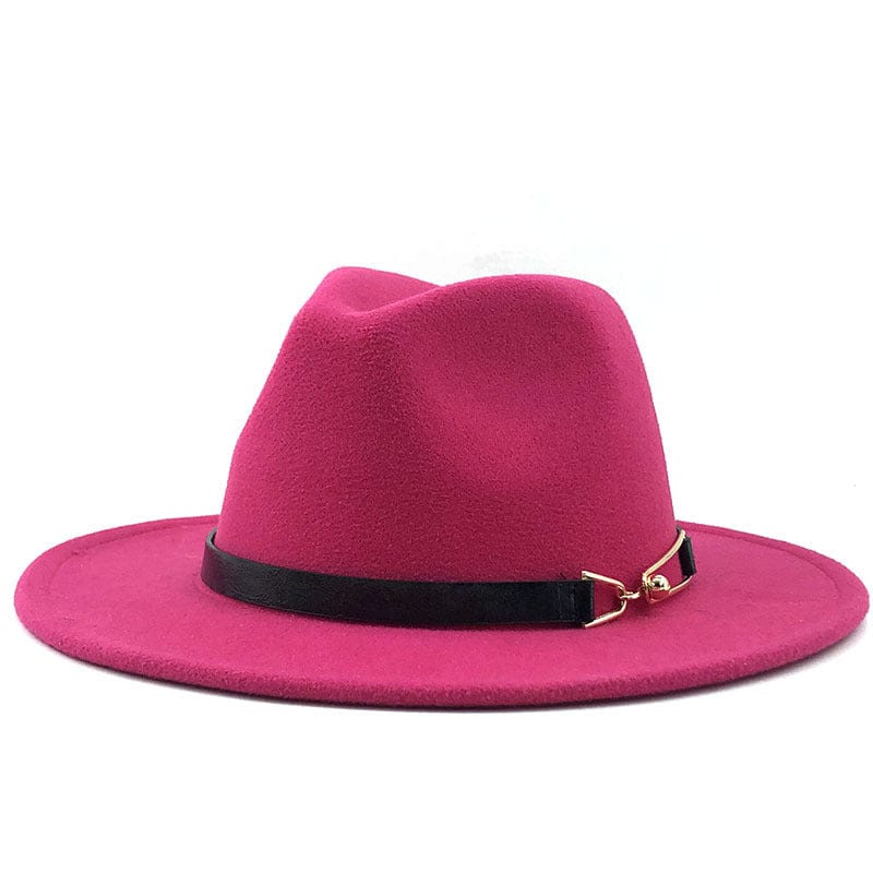Ever Trend Haus Rose Red / M Fedora British Vintage Ladies Woolen Hat Products