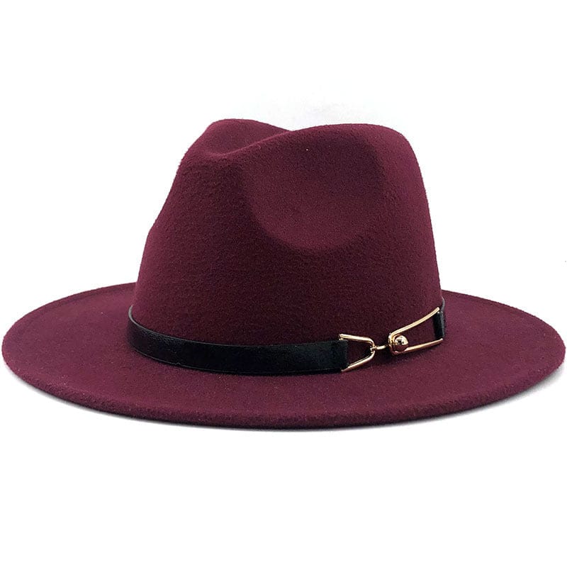 Ever Trend Haus Wine Red / M Fedora British Vintage Ladies Woolen Hat Products