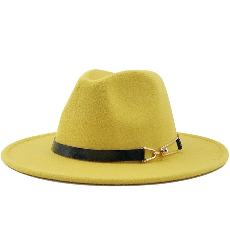 Ever Trend Haus Yellow / M Fedora British Vintage Ladies Woolen Hat Products